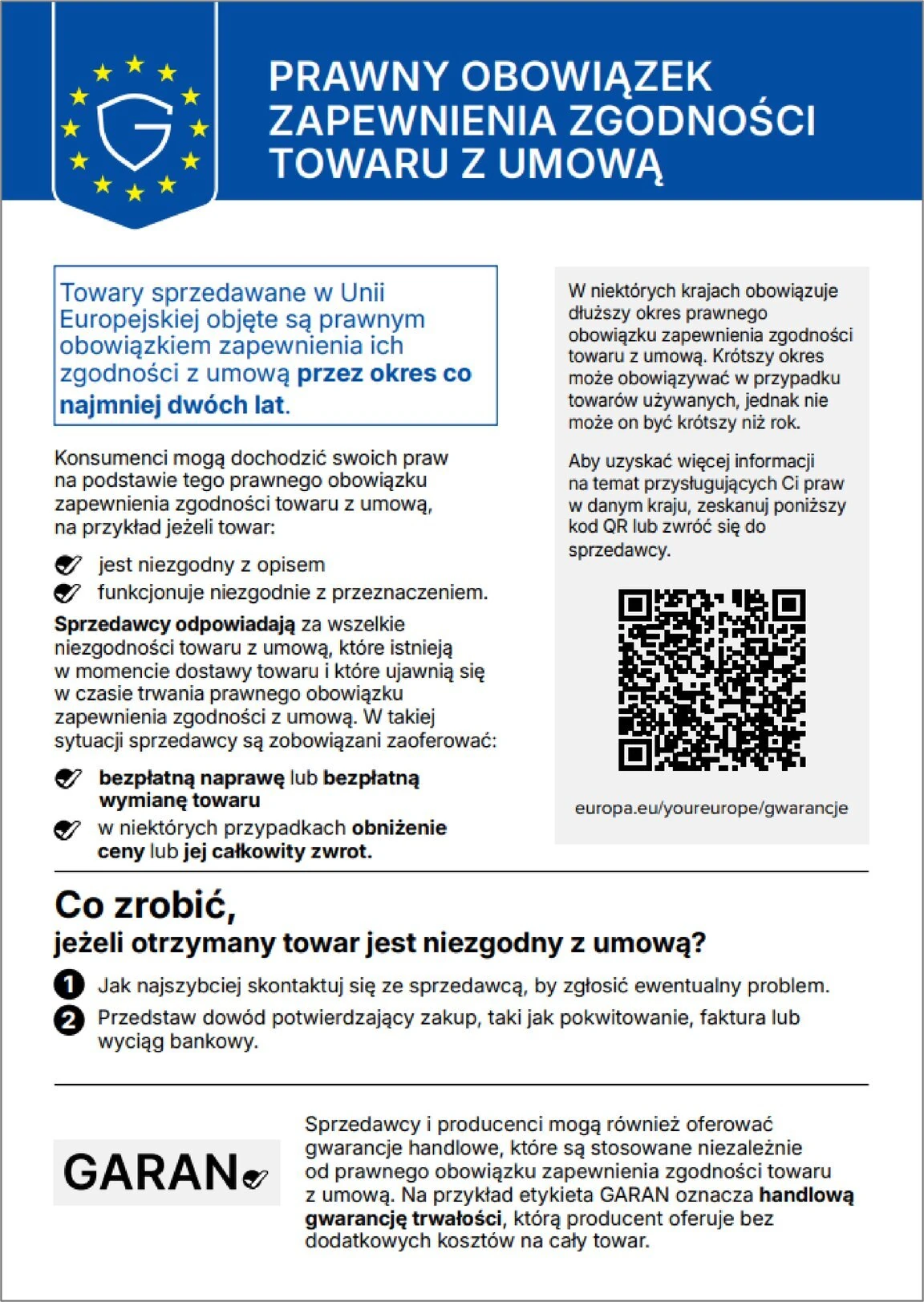 Prawny obowiązek zapewnienia zgodności z umową