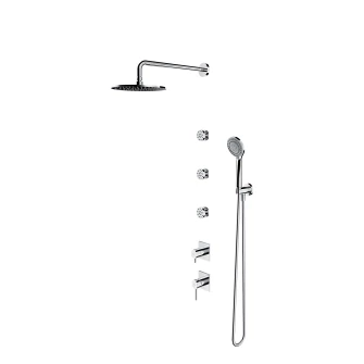 shower system for concealed installation with body jets