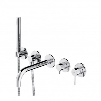 5-hole bath mixer for concealed installation