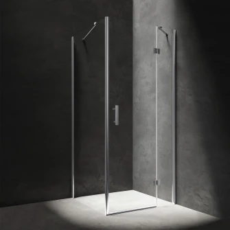 square shower enclosure with hinged door, 90 x 90 cm