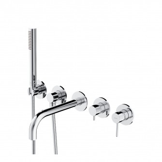 5-hole bath mixer for concealed installation