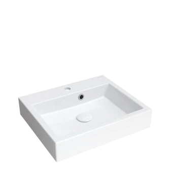 countertop/wall-mounted basin with internal overflow, 50 x 42 cm