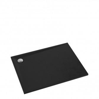 slate-effect rectangular shower tray, 90 x 100 cm