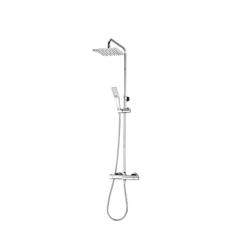 thermostatic shower system for exposed installation