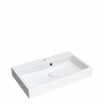countertop/wall-mounted basin with internal overflow, 70 x 42 cm