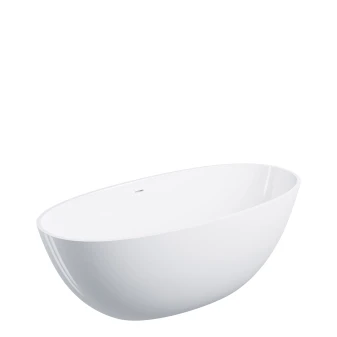 freestanding bath with overflow, 160 x 75 cm