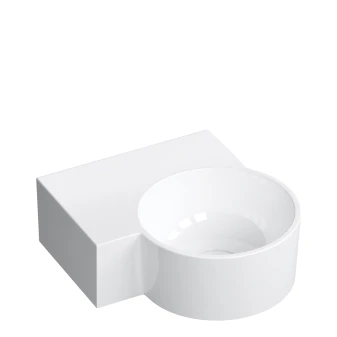 umywalka nablatowa/wisząca - lewa, 33 x 34 cm