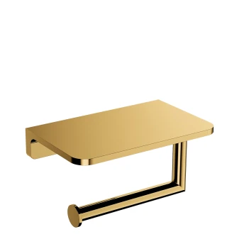 toilet roll holder with a shelf