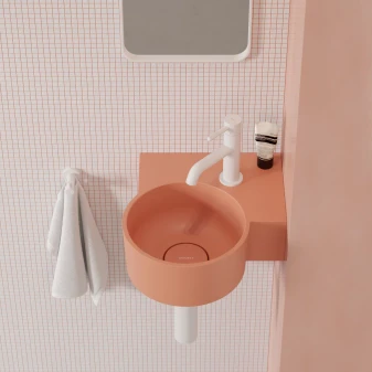 vasque à poser/suspendu - droite, 33 x 34 cm