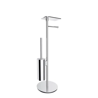 free-standing toilet roll and brush holder