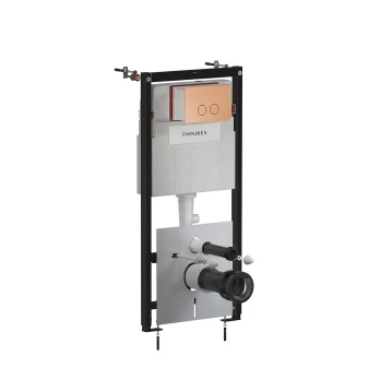 STRONGFRAME bâti-support avec chasse d'eau ECO pour cuvette de WC murale + STEEL-R45 plaque de commande en acier inoxydable