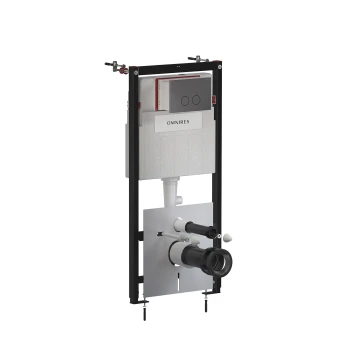 STRONGFRAME bâti-support avec chasse d'eau ECO pour cuvette de WC murale + STEEL-R45 plaque de commande en acier inoxydable