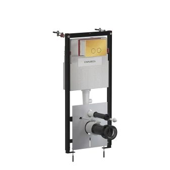 STRONGFRAME concealed frame for a wall-mounted toilet, with ECO flushing + STEEL-R45 stainless steel flush plate