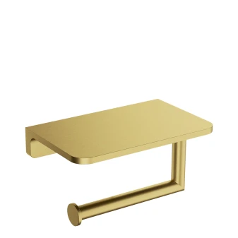 toilet roll holder with a shelf