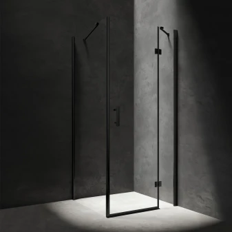 rectangular shower enclosure with hinged door