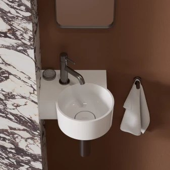 vasque à poser/suspendu - gauche, 33 x 34 cm