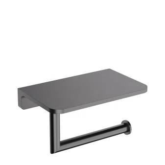 toilet roll holder with a shelf