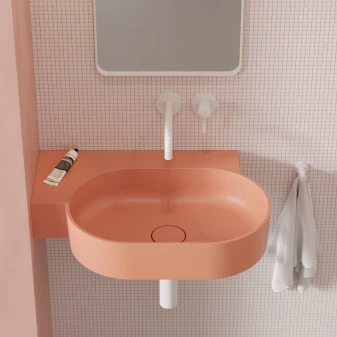 umywalka nablatowa/wisząca - lewa, 64 x 44 cm