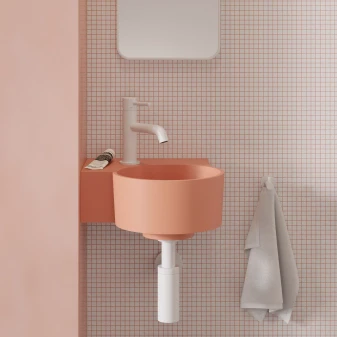 vasque à poser/suspendu - gauche, 33 x 34 cm