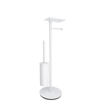 free-standing toilet roll and brush holder