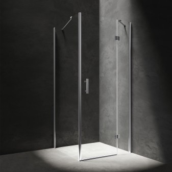square shower enclosure with hinged door, 80 x 80 cm