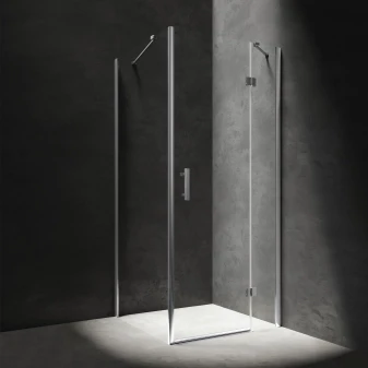 square shower enclosure with hinged door, 100 x 100 cm