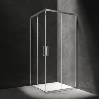 square shower enclosure with sliding door, 80 x 80 cm