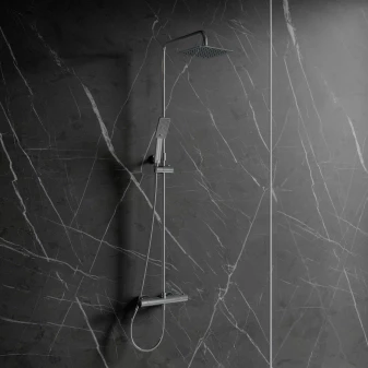 thermostatic shower system for exposed installation