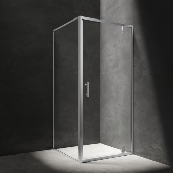square shower enclosure with hinged door, 80 x 80 cm