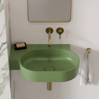 vasque à poser/suspendu - gauche, 64 x 44 cm