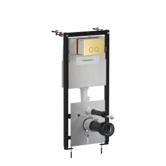 STRONGFRAME bâti-support avec chasse d'eau ECO pour cuvette de WC murale + STEEL-R45 plaque de commande en acier inoxydable