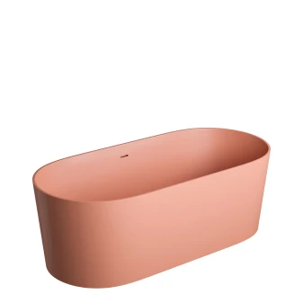 freestanding bath with overflow, 160 x 75 cm