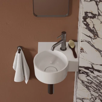 vasque à poser/suspendu - droite, 33 x 34 cm