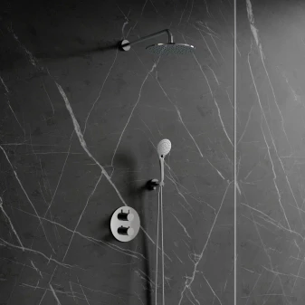 thermostatic shower system for concealed installation