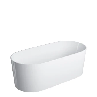 freestanding bath with overflow, 160 x 75 cm