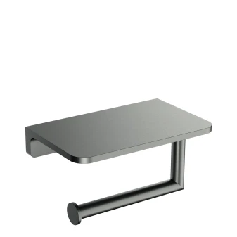 toilet roll holder with a shelf