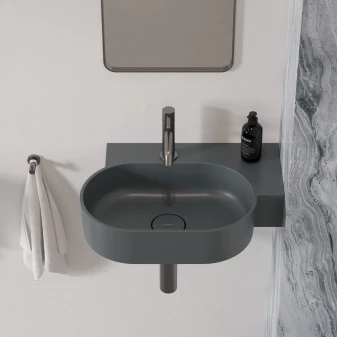 umywalka nablatowa/wisząca - prawa, 55 x 38 cm