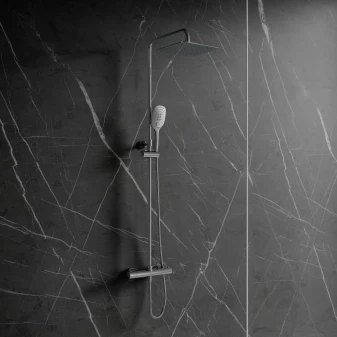 thermostatic shower system for exposed installation