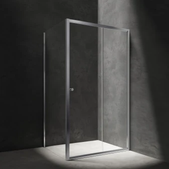 rectangular shower enclosure with sliding door, 120 x 80 cm