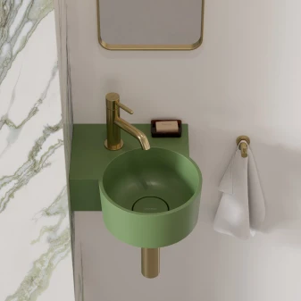 vasque à poser/suspendu - gauche, 33 x 34 cm