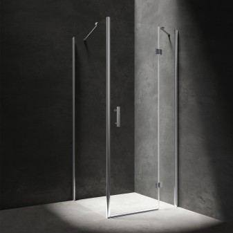 rectangular shower enclosure with hinged door, 100 x 90 cm