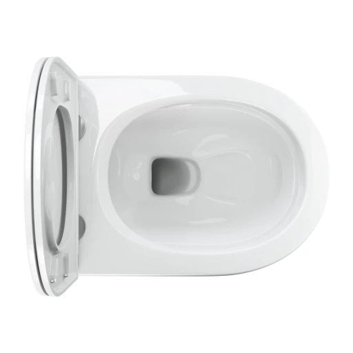 wall-mounted toilet with soft-close seat, 54 x 37 cm