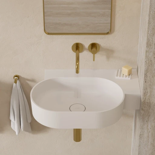 umywalka nablatowa/wisząca - prawa, 64 x 44 cm