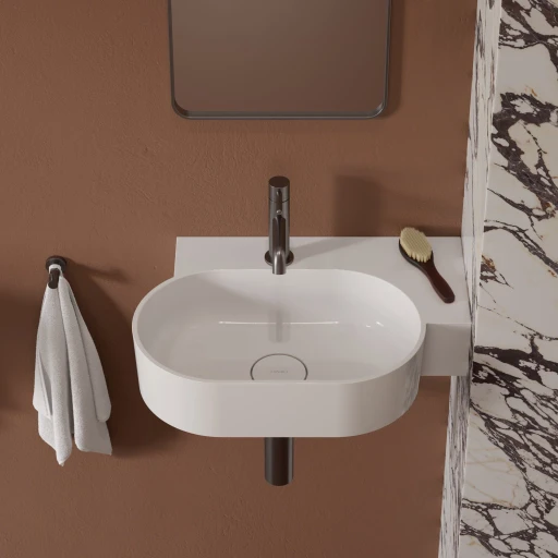 vasque à poser/suspendu - droite, 55 x 36 cm