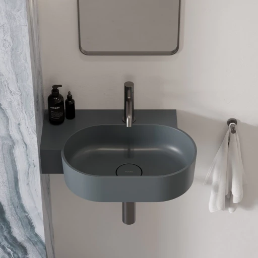 umywalka nablatowa/wisząca - lewa, 55 x 38 cm