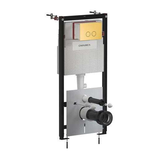 STRONGFRAME bâti-support pour cuvette de WC murale + STEEL-R45 plaque de commande en acier inoxydable