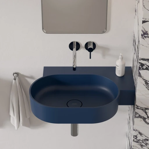 vasque à poser/suspendu - droite, 64 x 44 cm