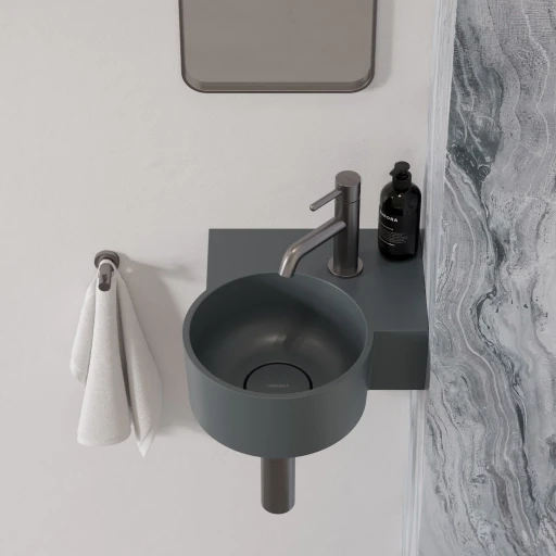 vasque à poser/suspendu - droite, 33 x 34 cm