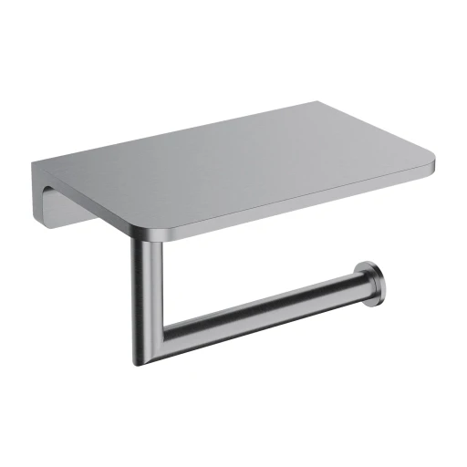 toilet roll holder with a shelf