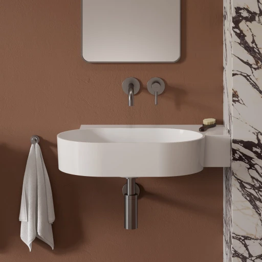 vasque à poser/suspendu - droite, 64 x 44 cm